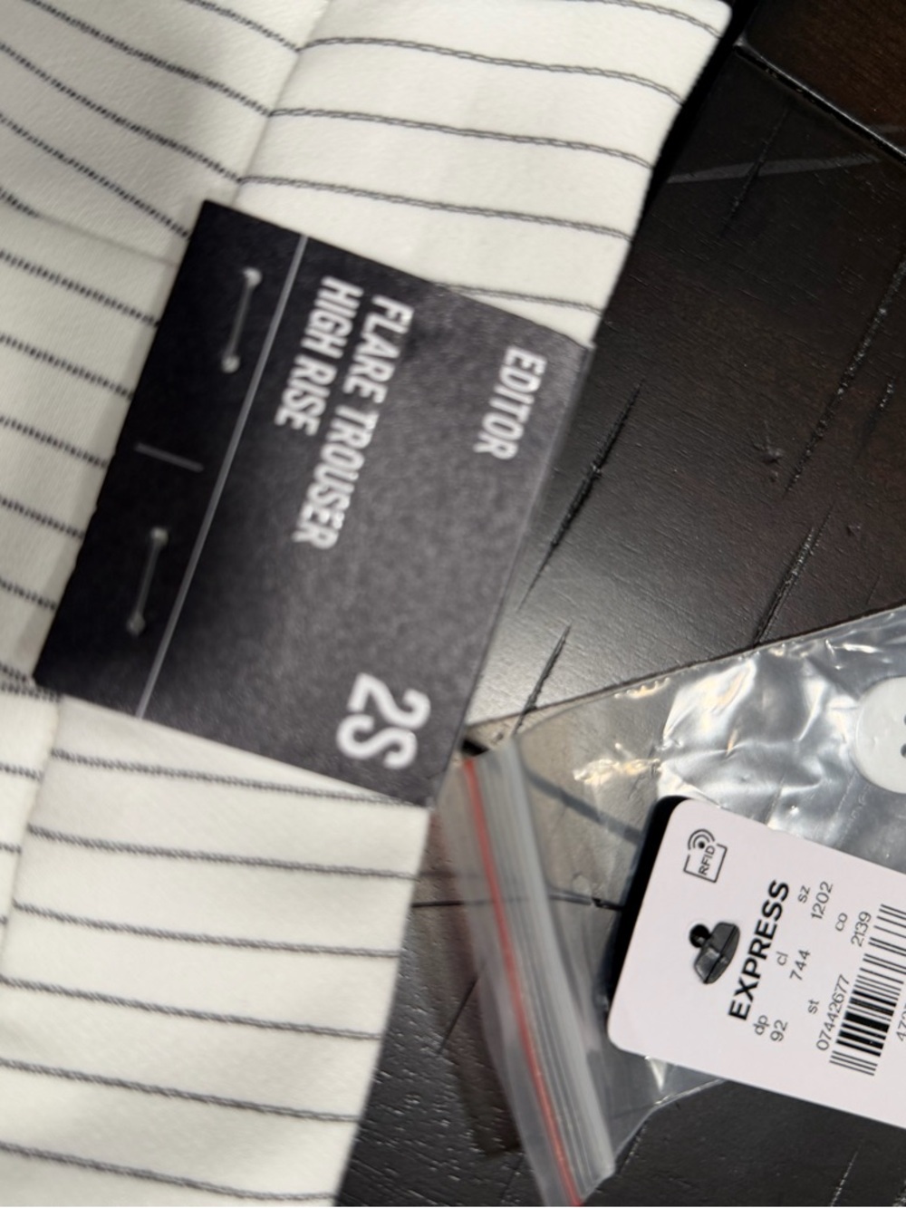 2S Express White editor Pinstripe flare Trousers